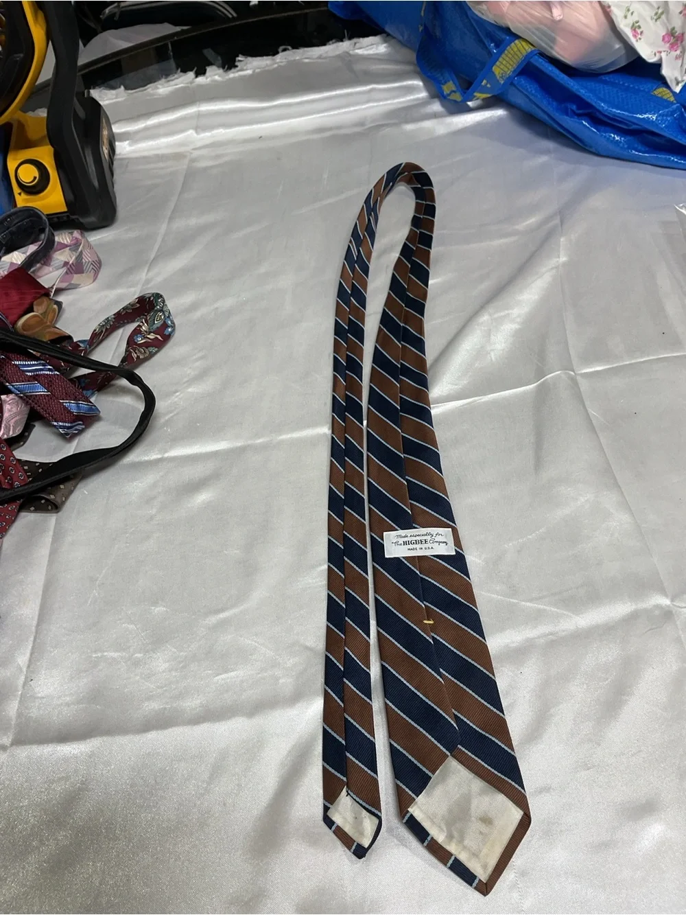 Striped Brown and Navy Men's Tie